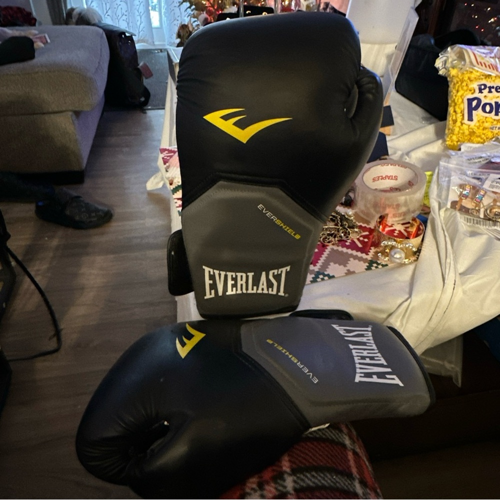 Everlast Ever Shield Black and Gray Training Gloves
